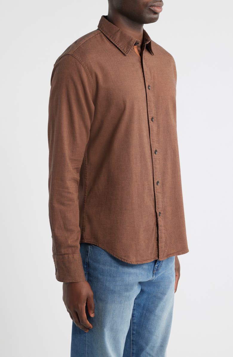 rag & bone Tomlin Cotton Dobby Button-Up Shirt, Alternate, color, Rust