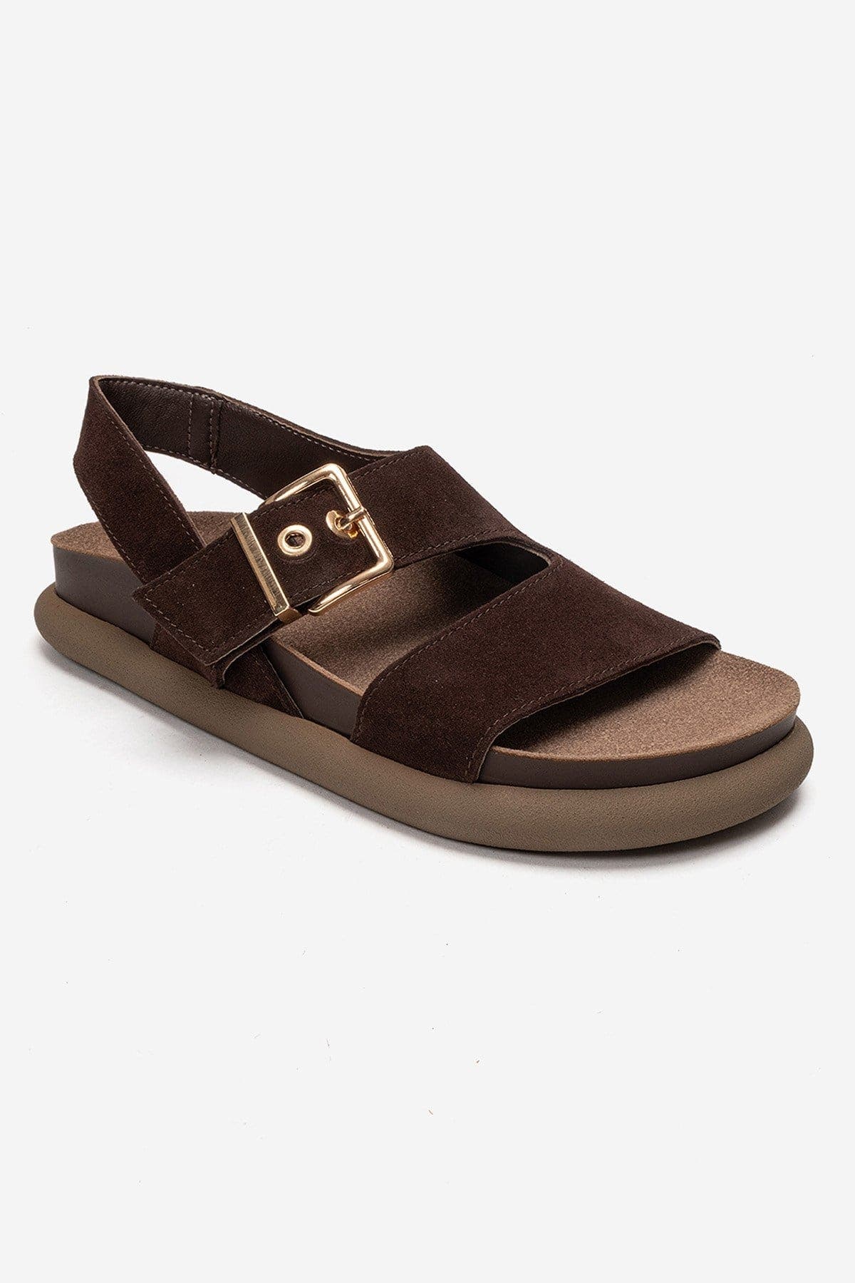 Forever & Always Shoes Jalven Leather Sandal, Alternate, color, Brown Suede