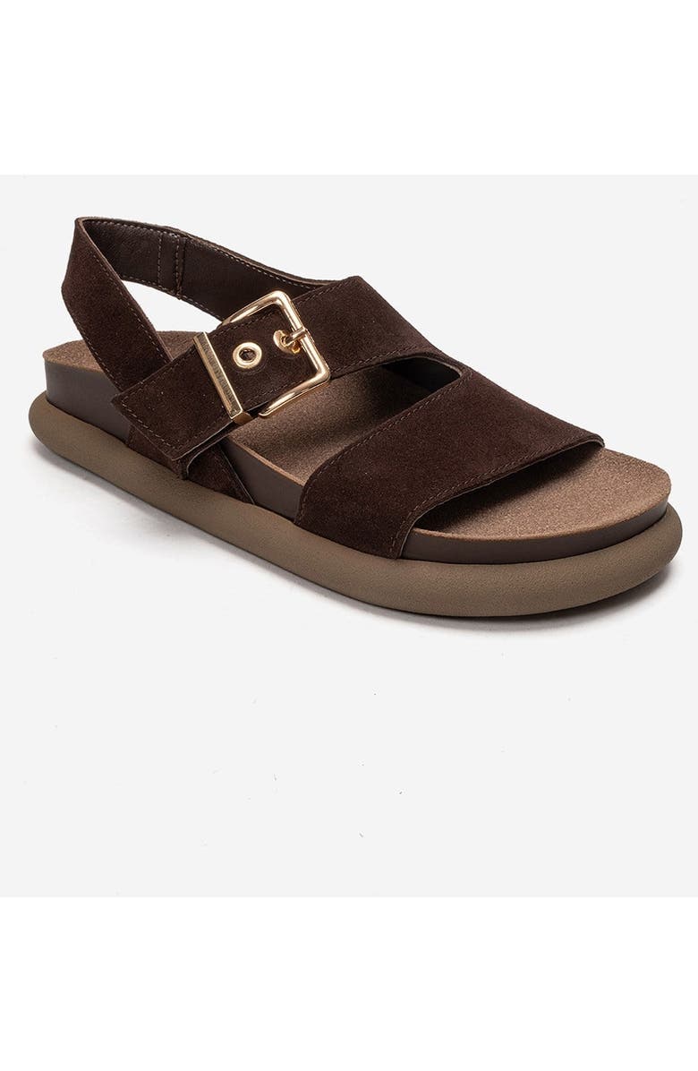 Forever & Always Shoes Jalven Leather Sandal, Alternate, color, Brown Suede
