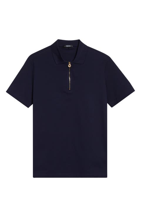 Half Zip Cotton Piqué Polo