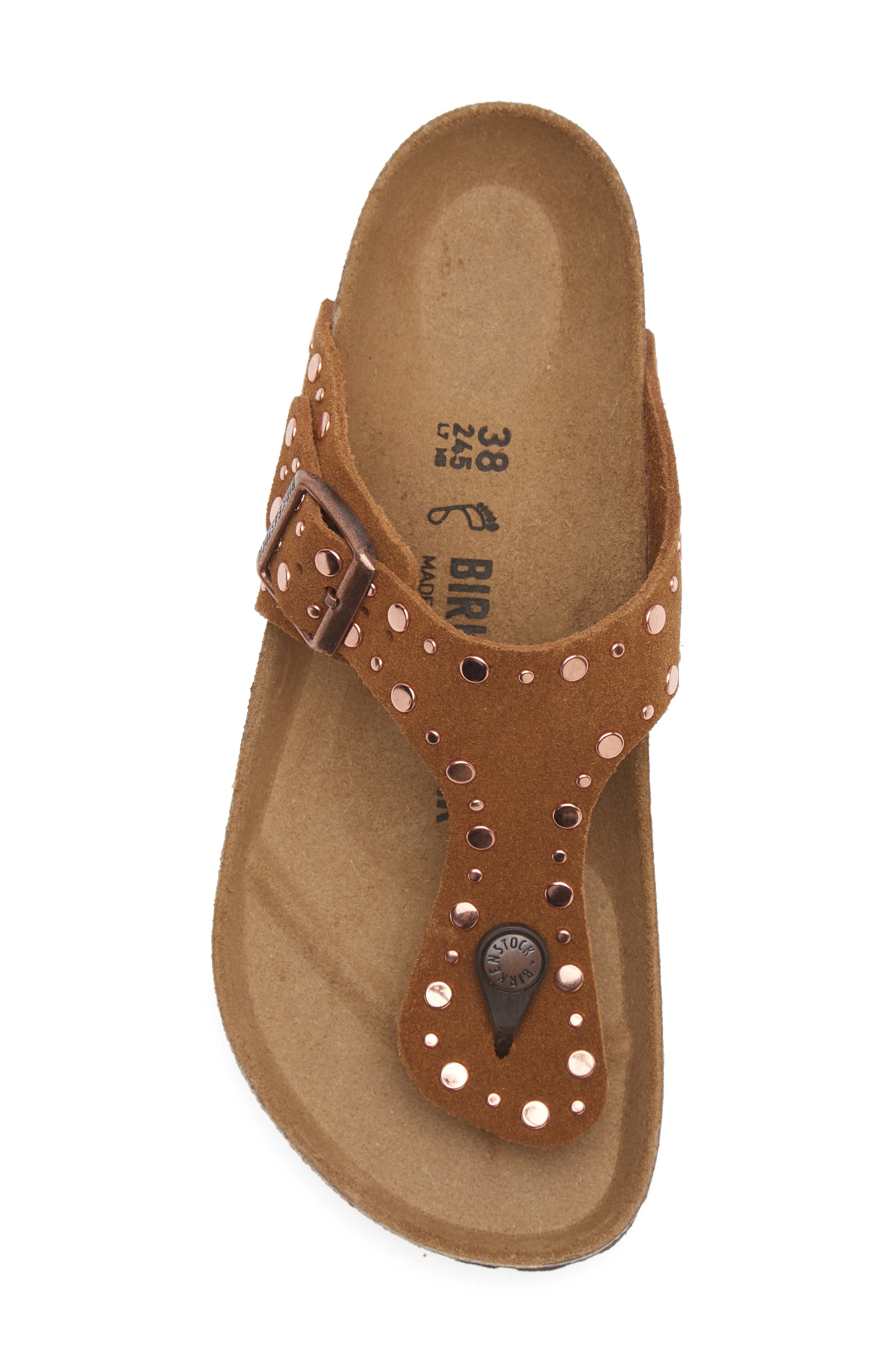 Birkenstock Gizeh Rivets Sandal, Alternate, color, Mink Suede