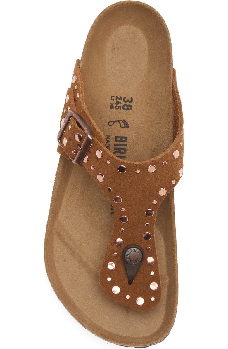 Birkenstock Gizeh Rivets Sandal, Alternate, color, Mink Suede
