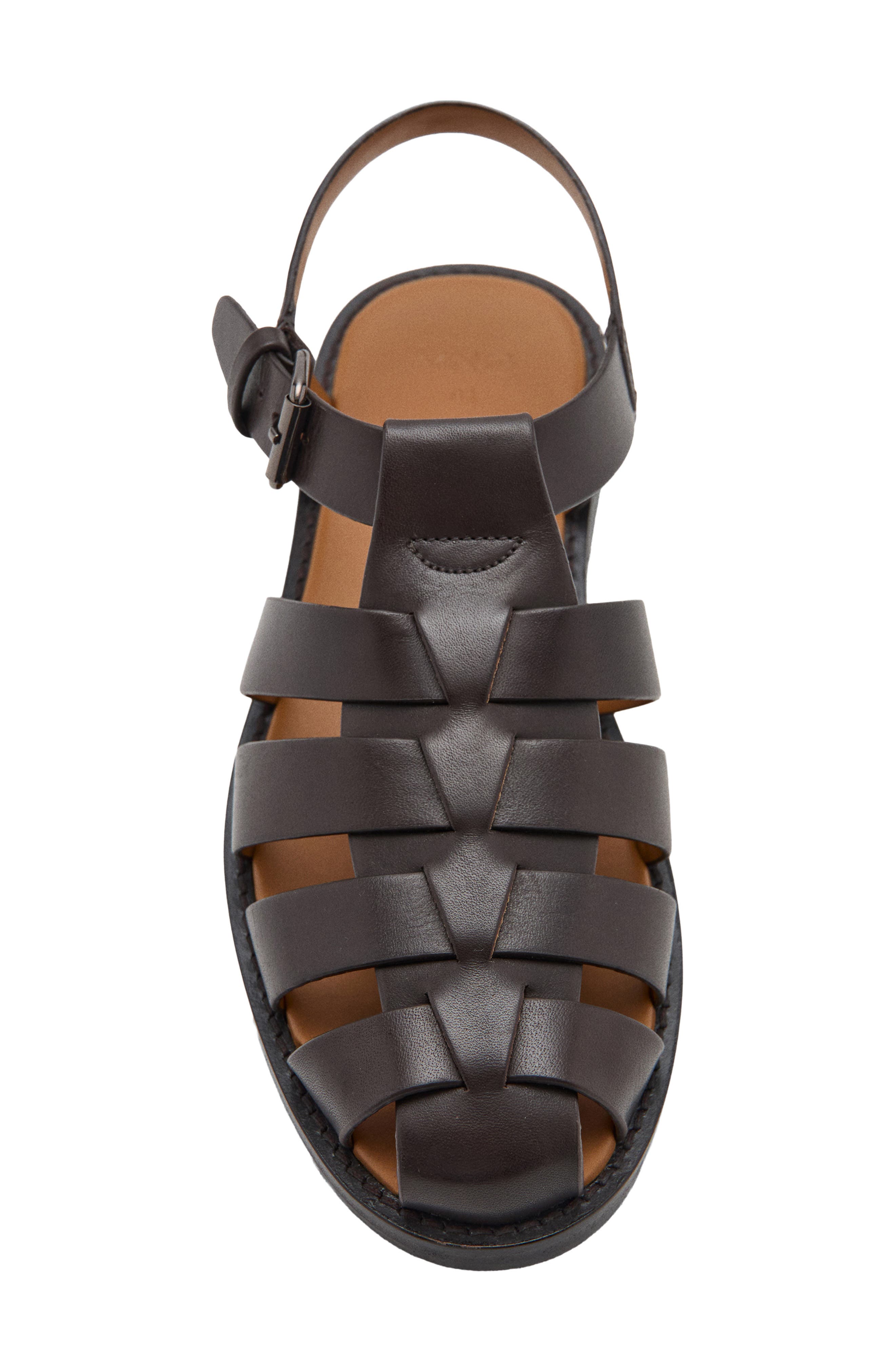 Leather Fisherman Sandal, Alternate, color, BROWN