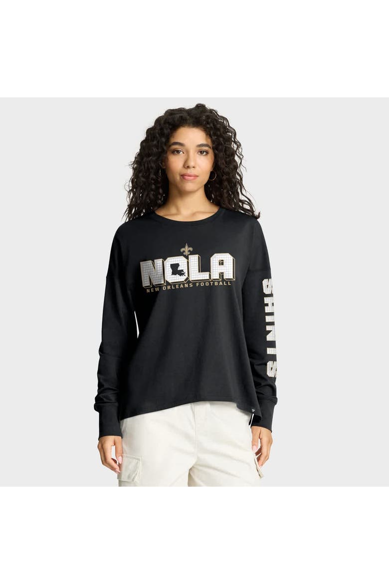Women's Fanatics Black New Orleans Saints Hometown Legacy Long Sleeve T-Shirt, Main, color, Black