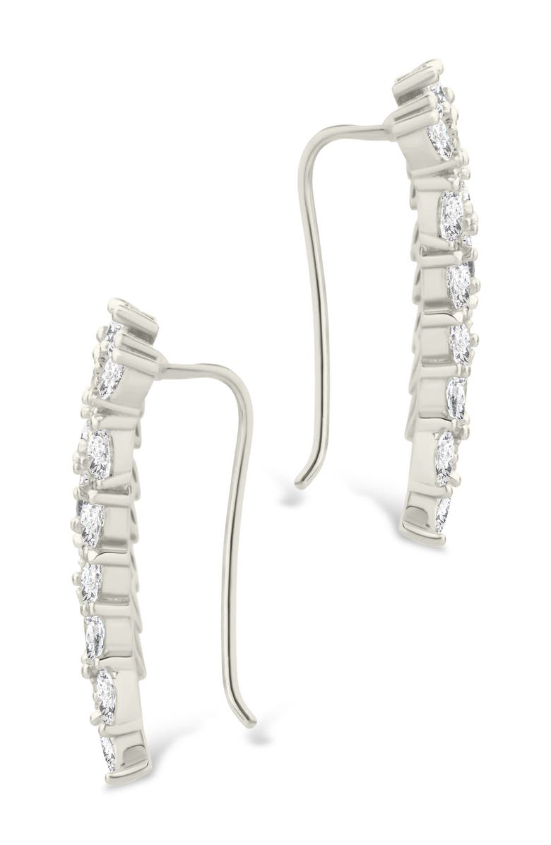 Sterling Forever Ryan Cubic Zirconia Ring Ear Crawlers, Alternate, color, Silver