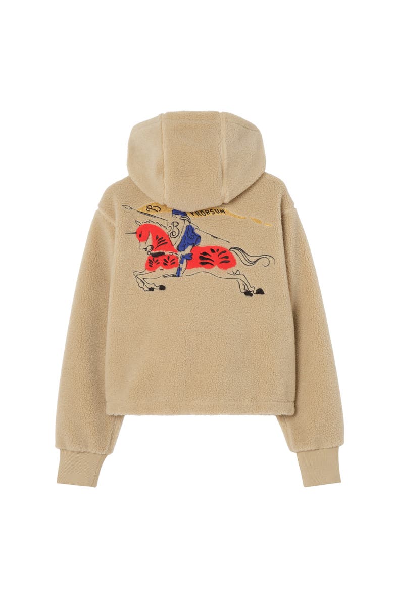 Cropped Knight Wool Cashmere Blend Fleece, Alternate, color, Limestone beige
