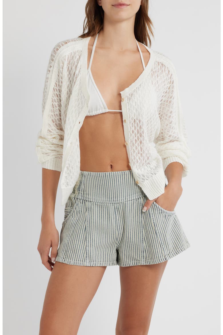 Maris V-Neck Fine Gauge Linen Blend Cardigan, Main, color, CLEAN IVORY