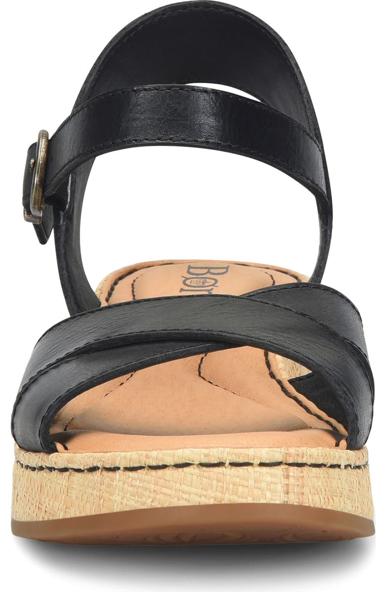 Børn Cannes Platform Wedge Sandal, Alternate, color, Black Leather