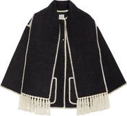 TOTEME Chain Stitch Wool Blend Scarf Jacket