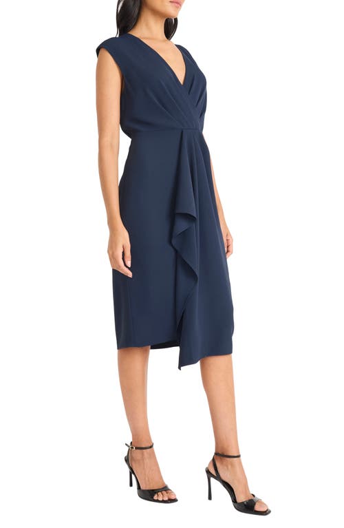 Maggy London Sleeveless Draped Midi Dress