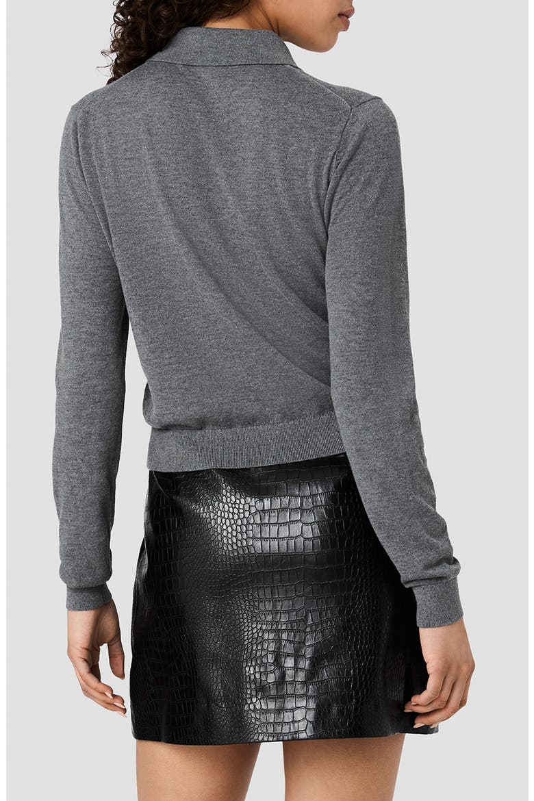 Nola Long Sleeve Polo, Alternate, color, DARK GREY MEL
