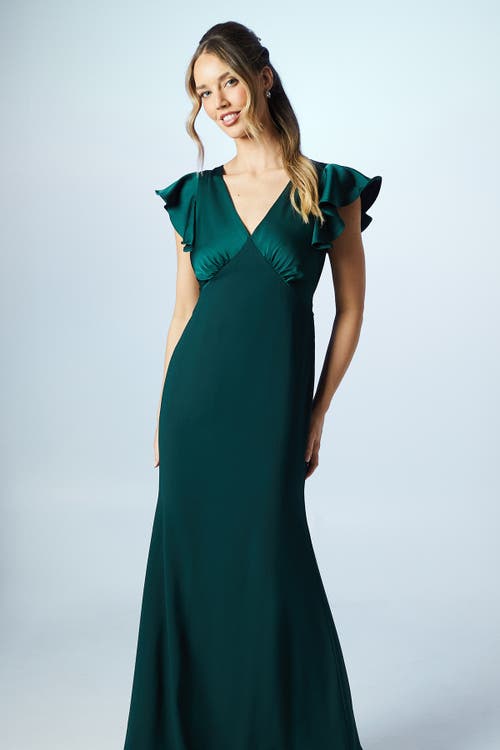 Coast V-neck Angel Short Sleeve Maxi Dress In Green