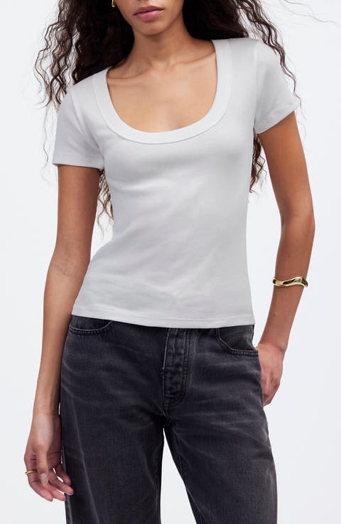 (Re)generative Cotton Rib Scoop Neck T-Shirt