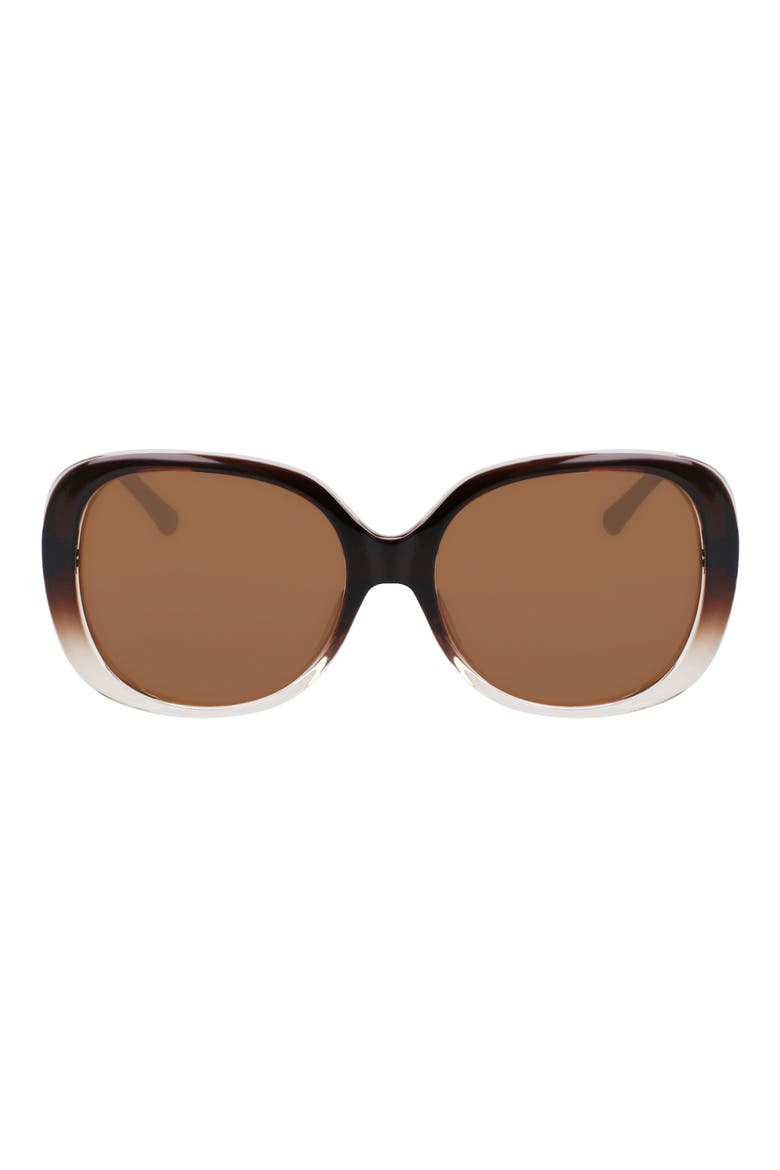 58mm Polarized Round Sunglasses, Main, color, BROWN GRADIENT