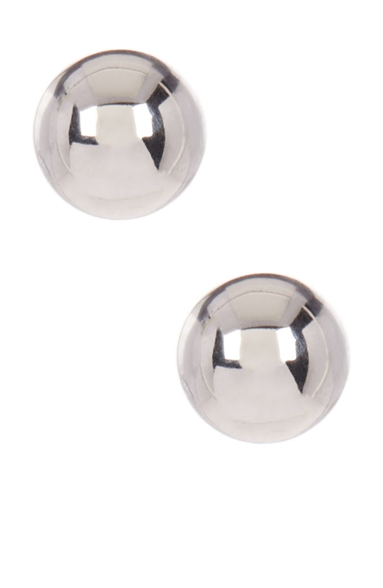 KARAT RUSH 14K White Gold 5mm Ball Stud Earrings, Main, color, 