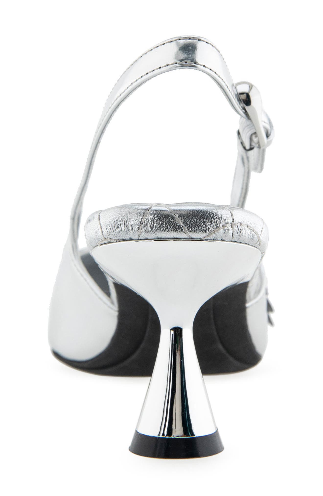 Aerosoles Jaya Pointed Toe Slingback Pump, Alternate, color, Silver Mirror Metallic Leather