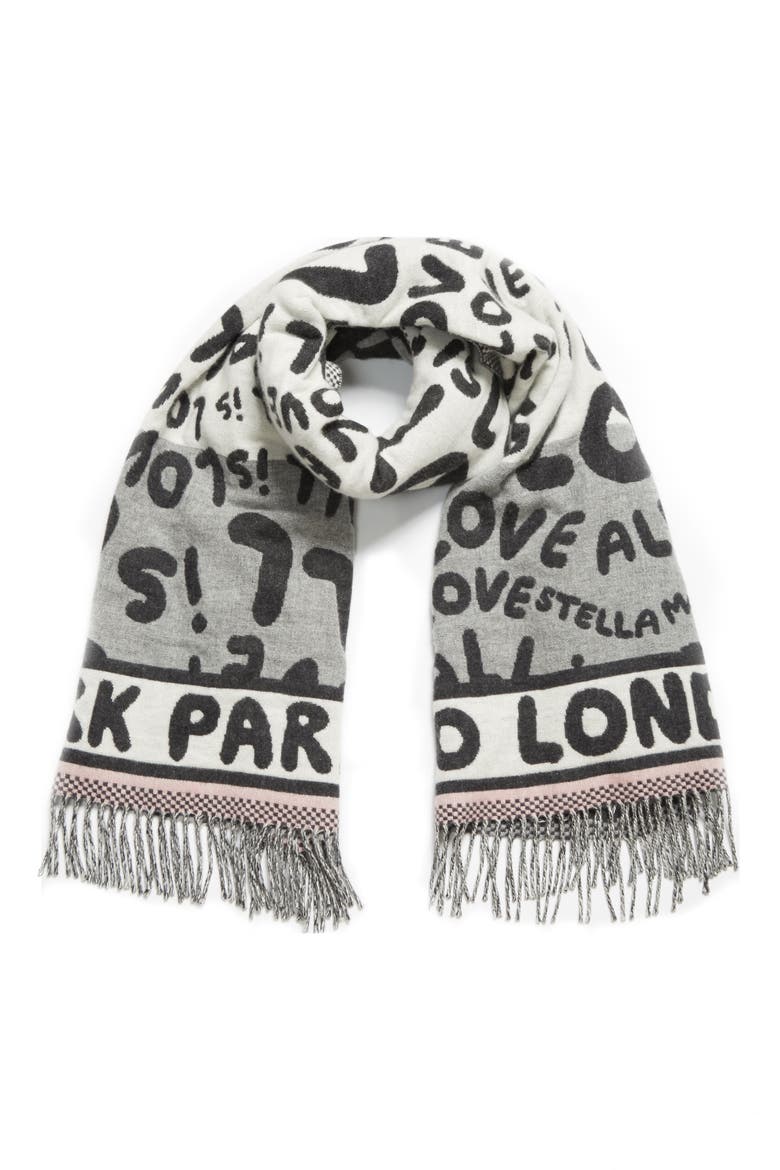 All Is Love Wool & Cashmere Scarf, Alternate, color, GREY MELANGE