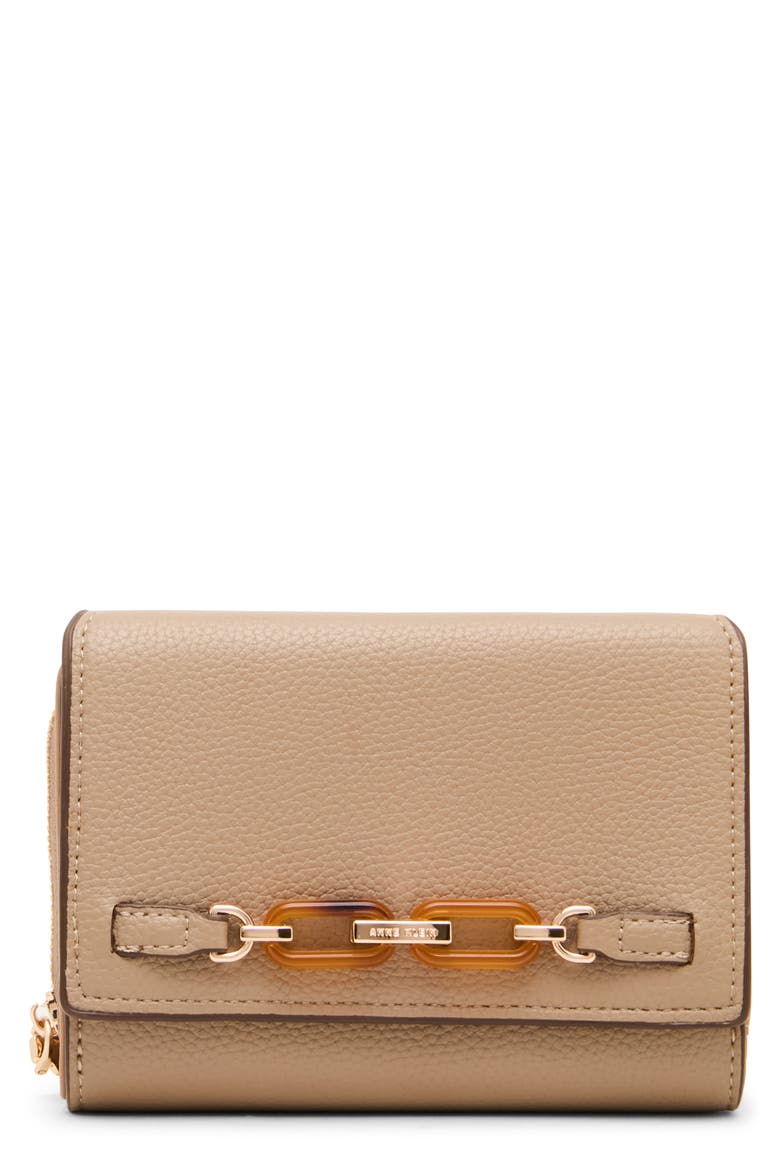 Zip Around Trifold Wallet, Main, color, TRUFFLE