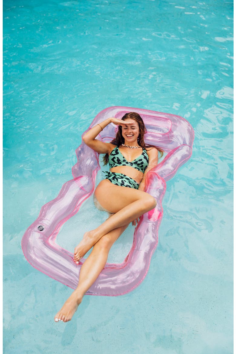 Wavy Mesh Pool Lounger, Alternate, color, PINK