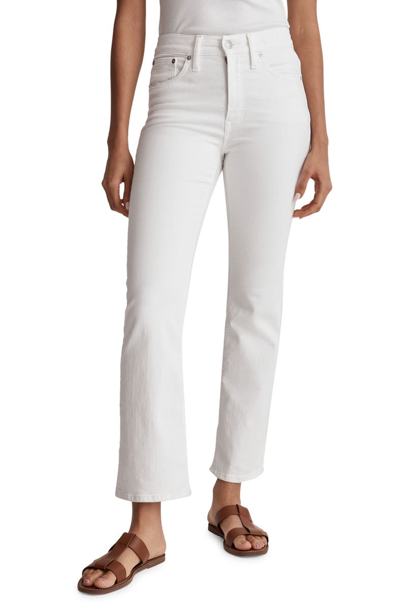 Madewell Kick Out Crop Jeans, Main, color, Pure White