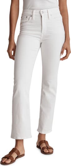 SOLD store OUT! Womens Madewell high rise wide leg white jeans cropped denim size 25