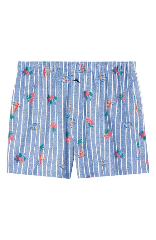 Tommy Bahama Knit Stretch Cotton Boxers In Blue