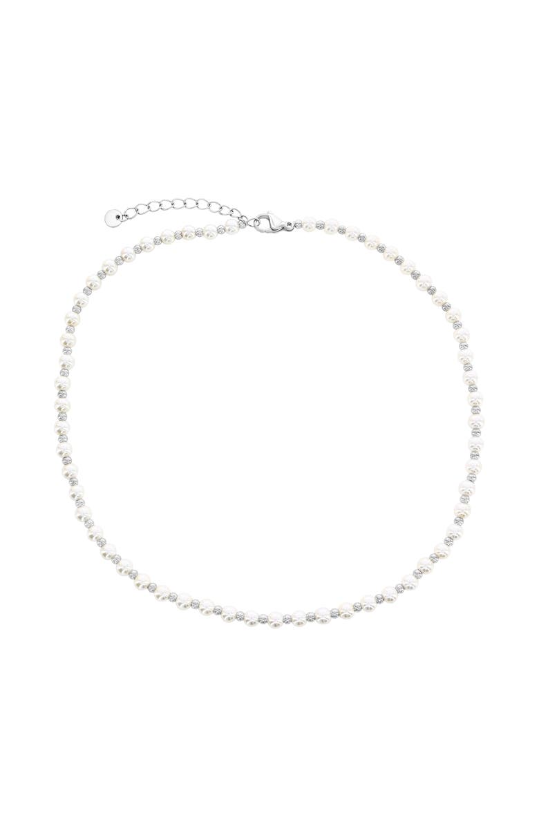 Donatello Gian Pearl Choker Necklace, Main, color, Silver
