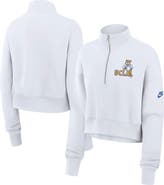 Nike Women's Nike White UCLA Bruins Legacy Elevated Logo Cropped Half-Zip Sweatshirt