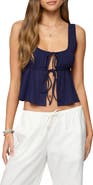 EDIKTED Alesia Tie Front Crop Tank