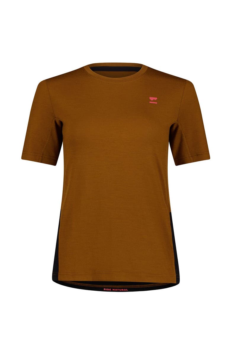 Mons Royale Tarn Merino Shift Short-Sleeve Shirt - Women's, Alternate, color, Caramel/Black