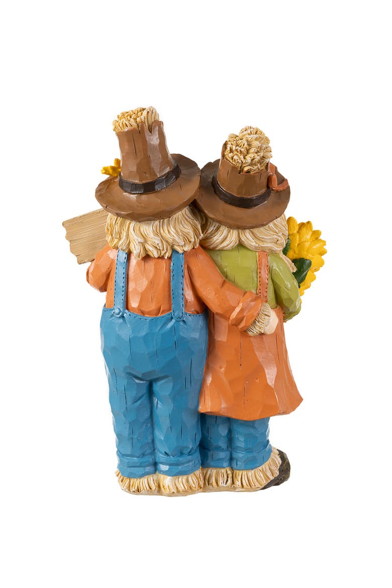 10.5"H Fall Resin Scarecrow Family Table Decor, Alternate, color, Brown