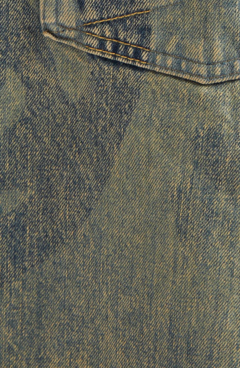 Paolina Russo Fade Print Denim Bermuda Shorts, Alternate, color, Sand