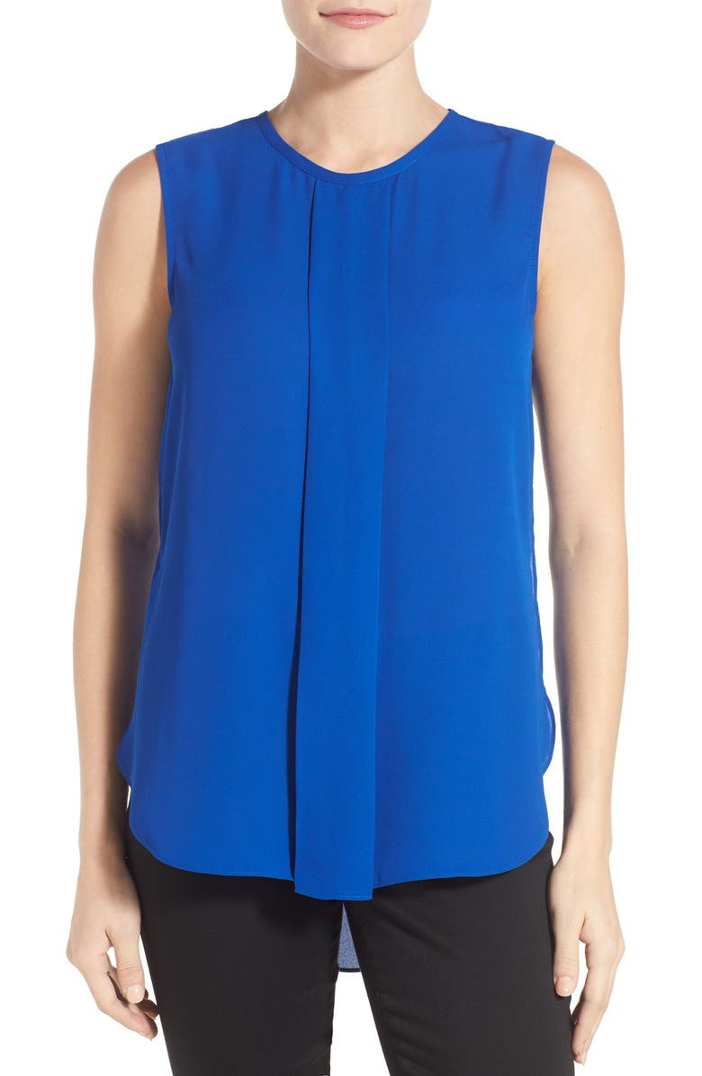 Vince Camuto Center Pleat Sleeveless Blouse, Main, color,