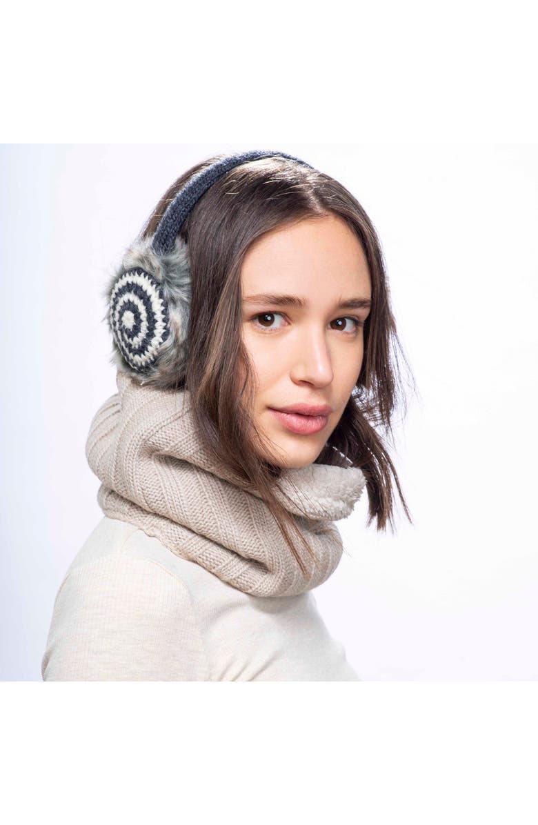 Nirvanna Designs Spiral Earmuffs, Alternate, color, Charcoal/Pink