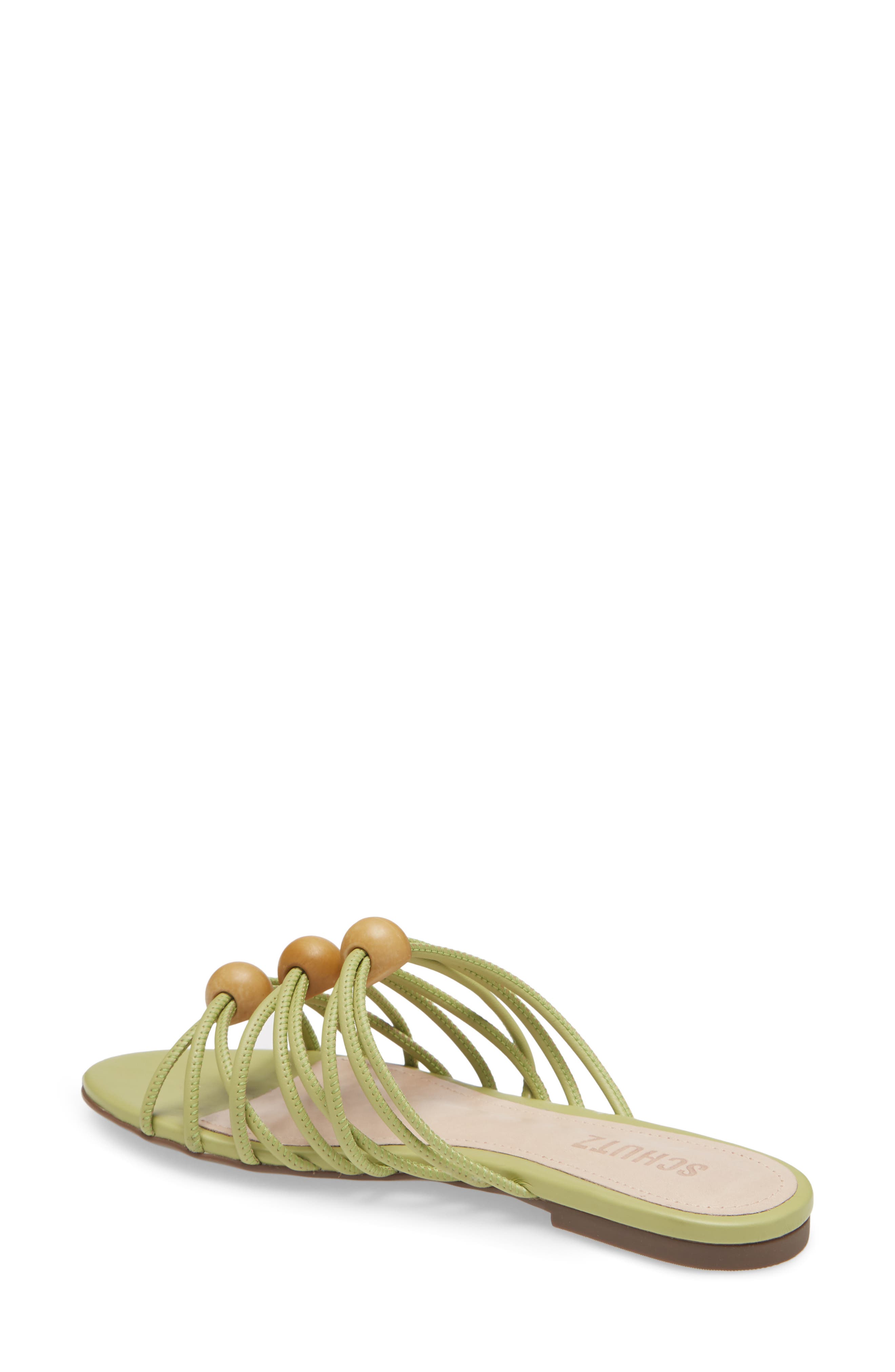 Aster Strappy Slide Sandal, Alternate, color, MELLOW GREEN FAUX LEATHER