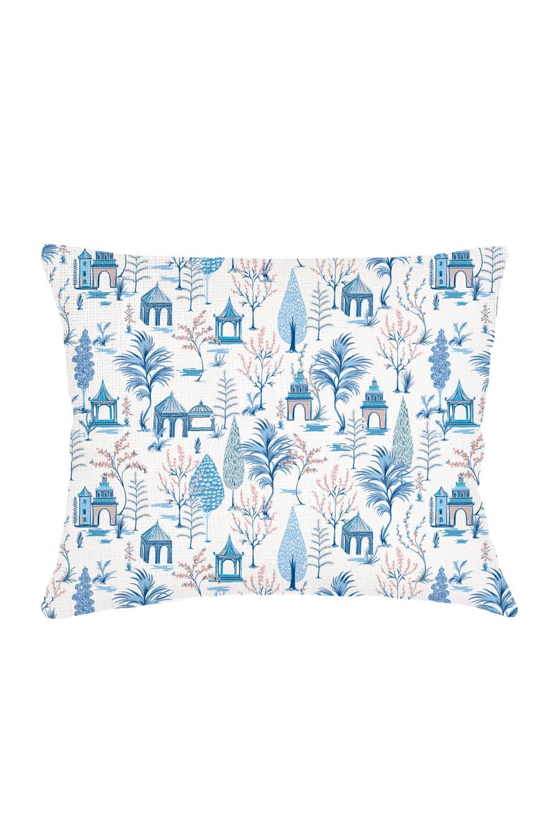 Pagoda Charm Linen Dutch Euro Pillow with Down Alternative Insert, Main, color, White