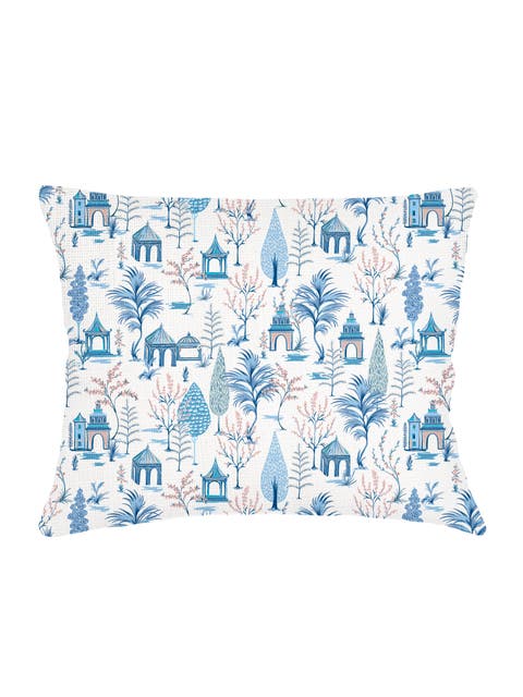 Pagoda Charm Linen Dutch Euro Pillow with Down Alternative Insert