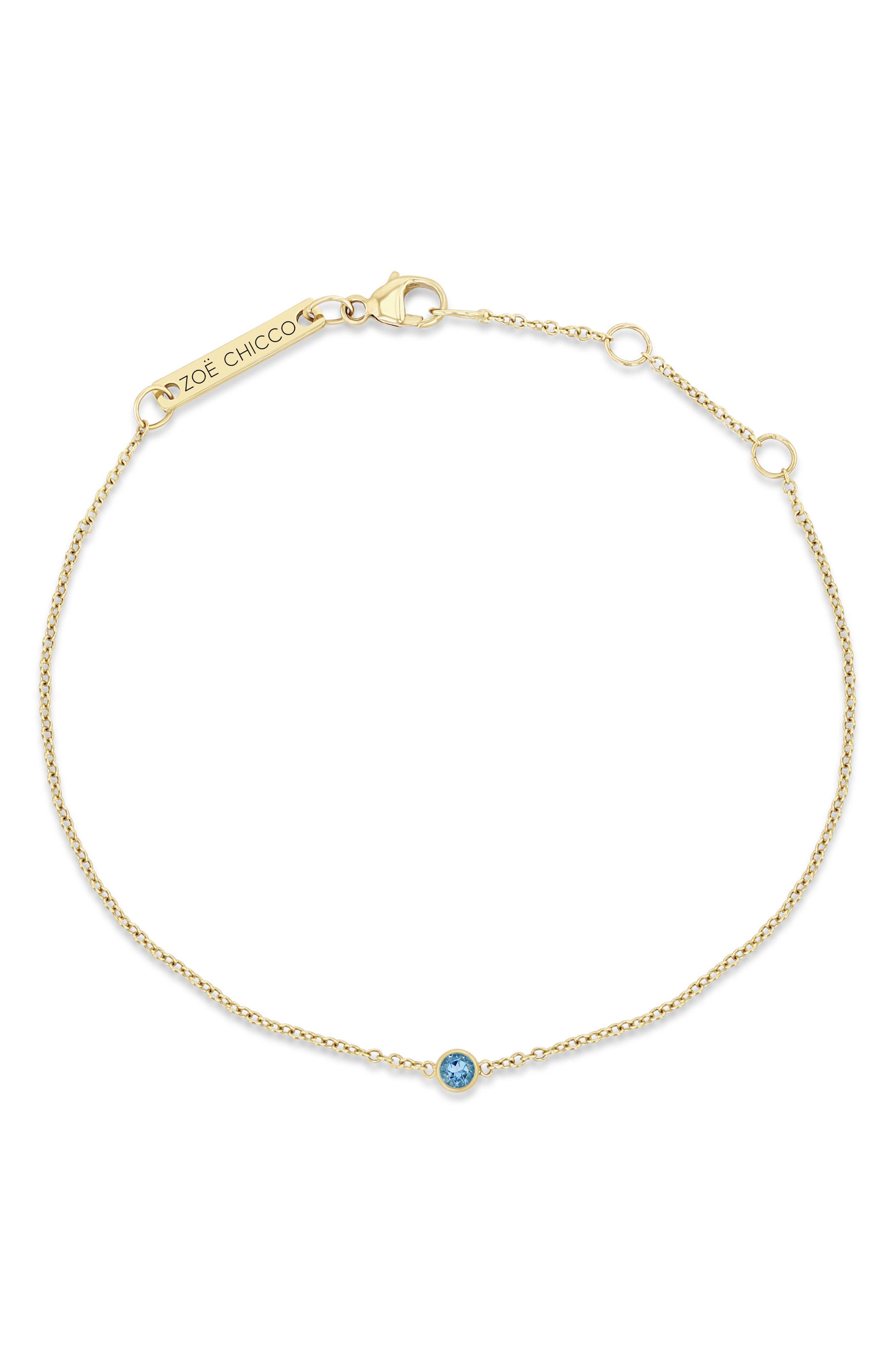 Zoë Chicco Bezel Opal Pendant Bracelet In Gold