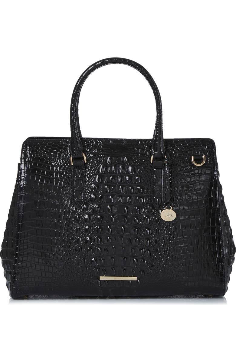 Brahmin Finley Carryall Croc Embossed Leather Satchel, Main, color,