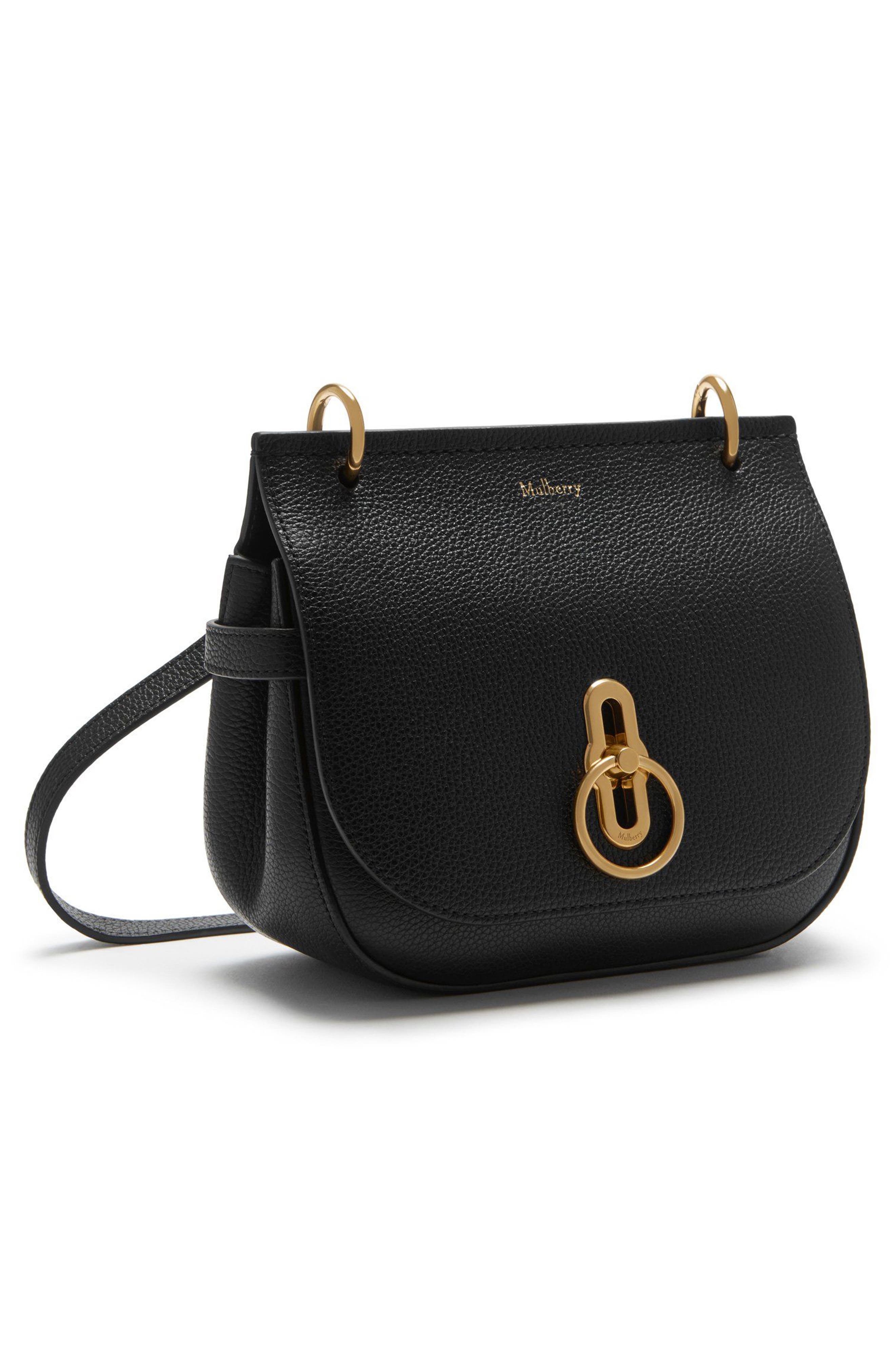 Mulberry Small Amberley Leather Satchel, Alternate, color, Black