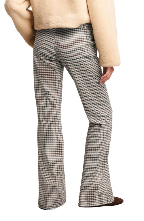 Next Houndstooth Check Bootcut Pants In Brown