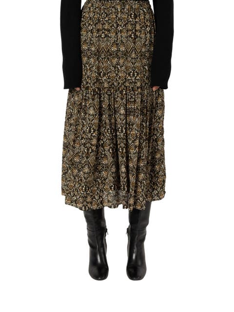 Billie Flared Printed Midi Skirt