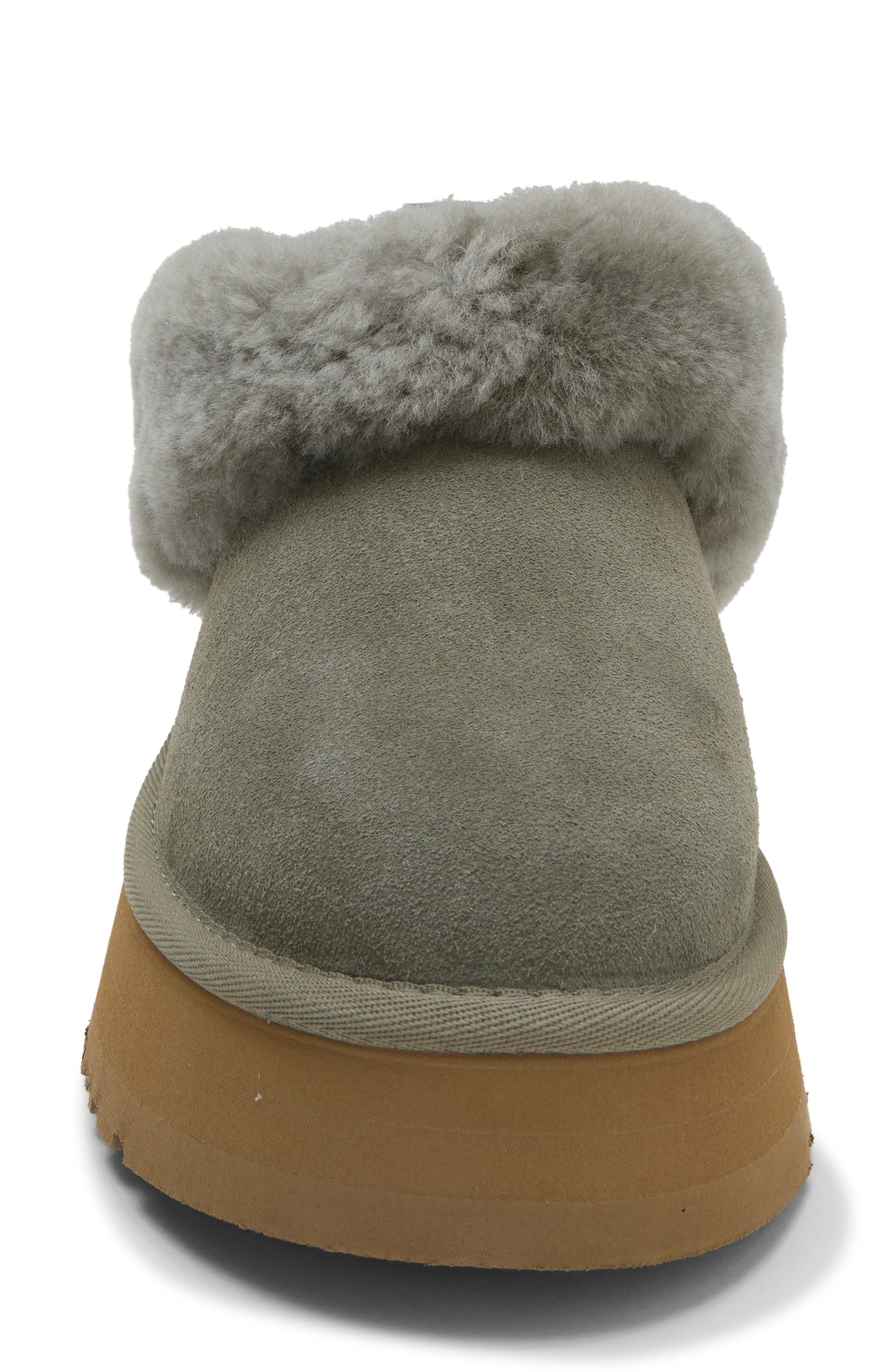 Tazzelle Genuine Shearling Collar Slipper, Alternate, color, MOSS GREEN