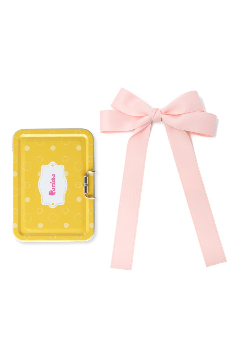 Puttisu Classic Long Ribbon Bow Clip, Alternate, color, Blush Pink