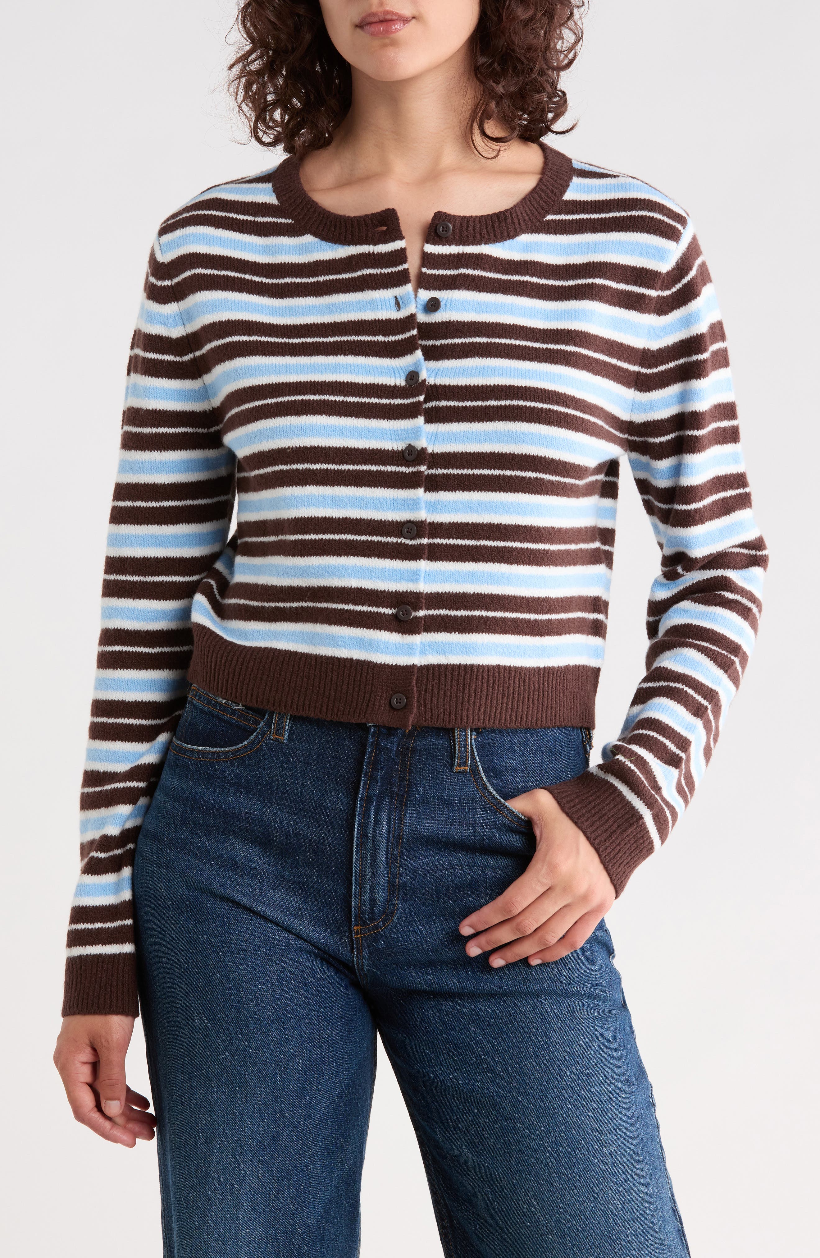 BROWN COFFEE- BLUE STRIPE