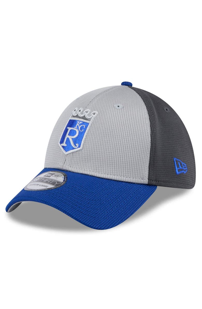 New Era Men's New Era  Gray/Royal Kansas City Royals 2025 Batting Practice 39THIRTY Flex Hat, Main, color, 