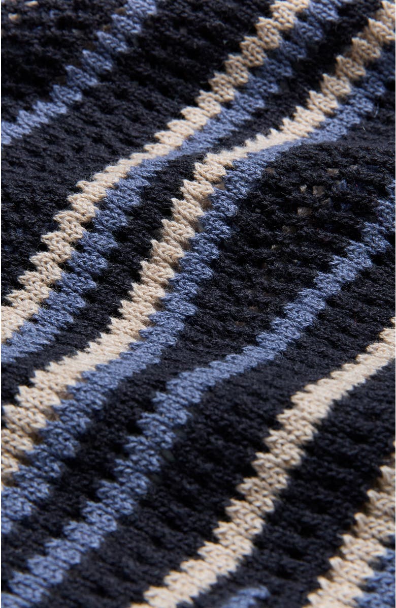 Celtic & Co. Landscape Stripe Knitted Top, Alternate, color, Navy Multi