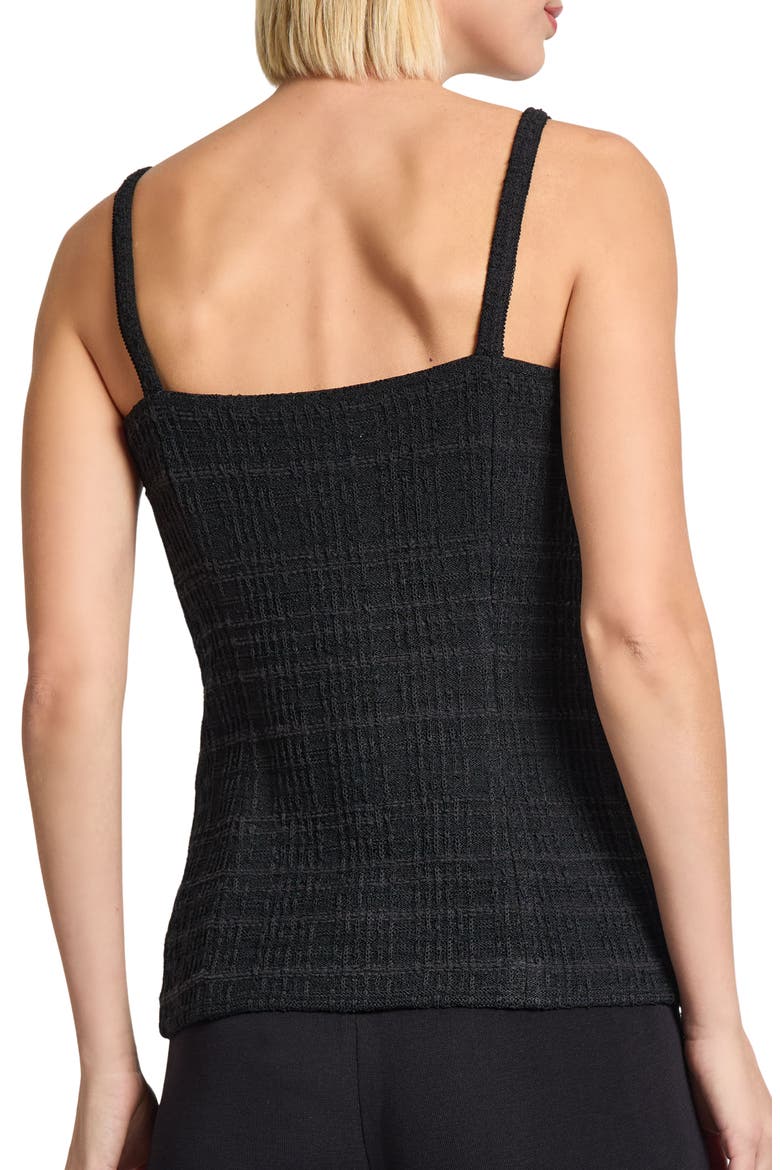 Tonal Plaid Knit Tank, Alternate, color, BLACK