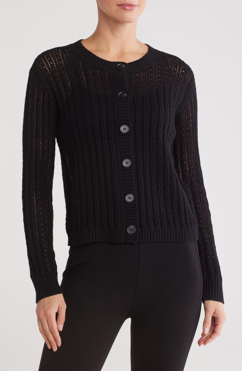Vince Camuto Pointelle Stitch Cardigan, Main, color, 