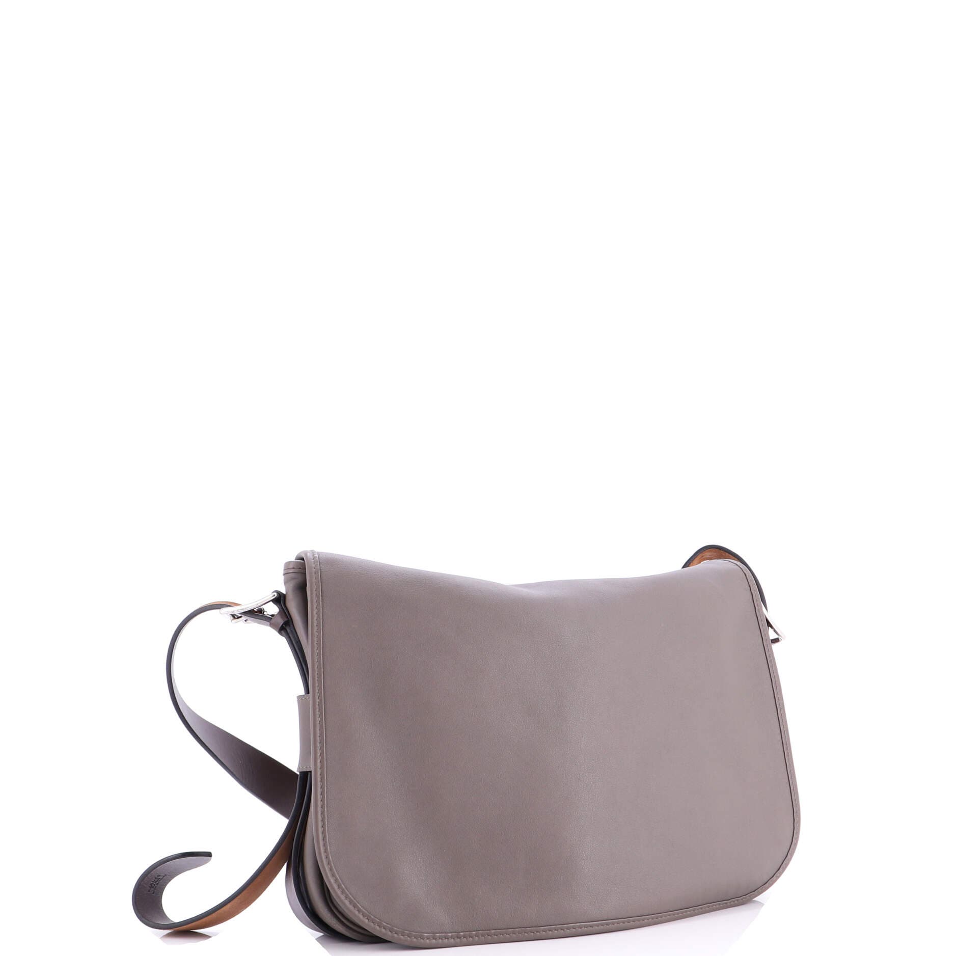 Pre-Owned Hermes Barda Messenger Bag Veau Sikkim 35, Alternate, color, Etain